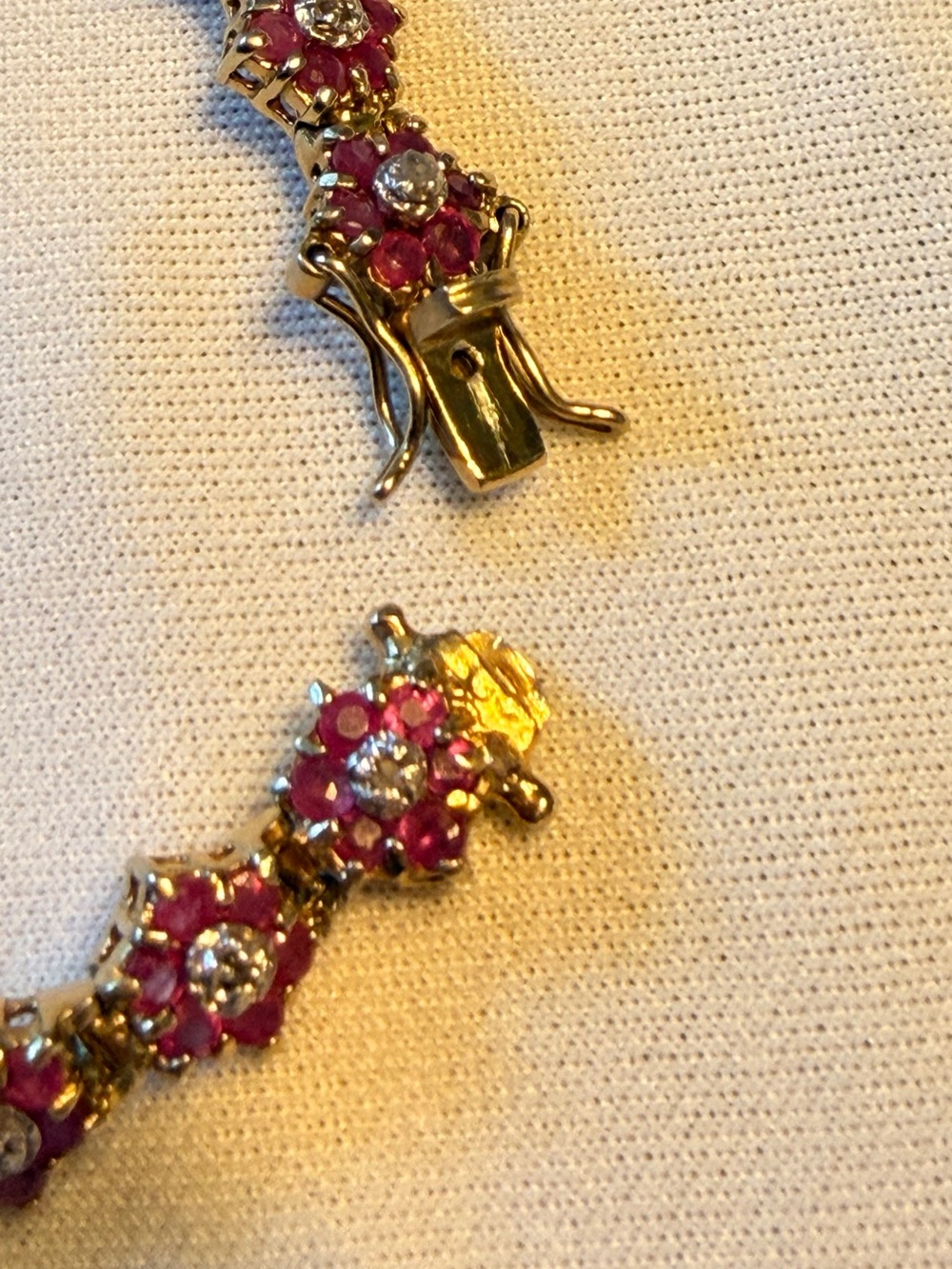 9 CTW AA Ruby & Diamond Bracelet 18K Gold Over 925 Sterling Silver - Picture 6 of 7
